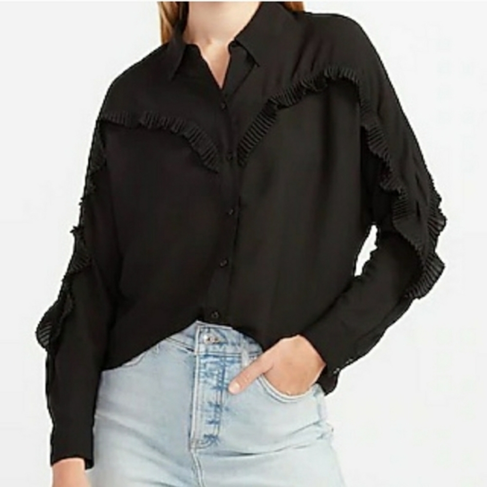 Express‎ Western Ruffle Blouse XS